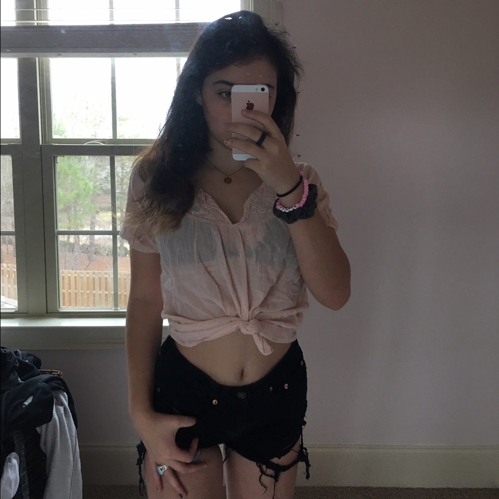 Sheer Peach Blouse