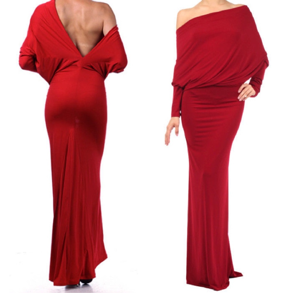 SOLD ❗️Reversible RED Bodycon Maxi Dress