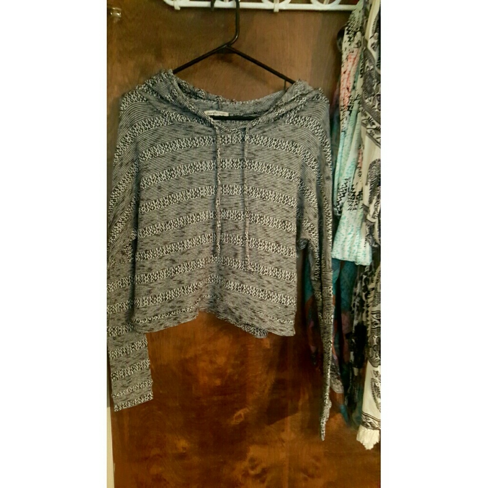 Knit crop hoodie
