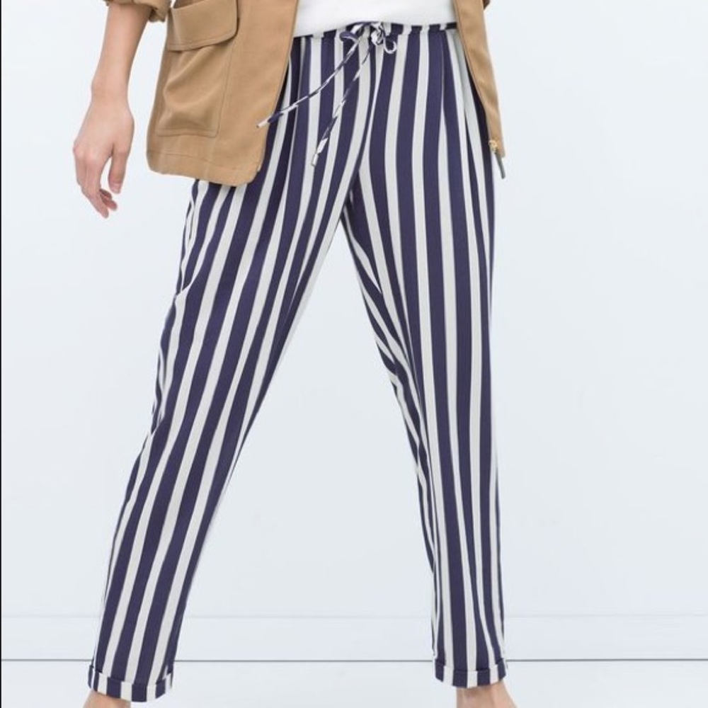 Zara blue striped pants