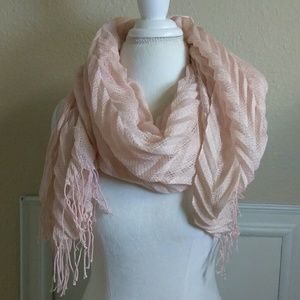 Shimmery pink pleated scarf