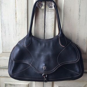 Cole Haan black leather satchel purse