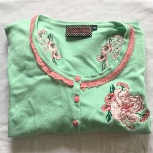 Voo Doo Vixen Mint Green Cardigan