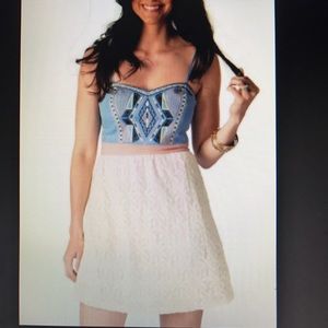 Altar'd State white and blue Aztec print dress