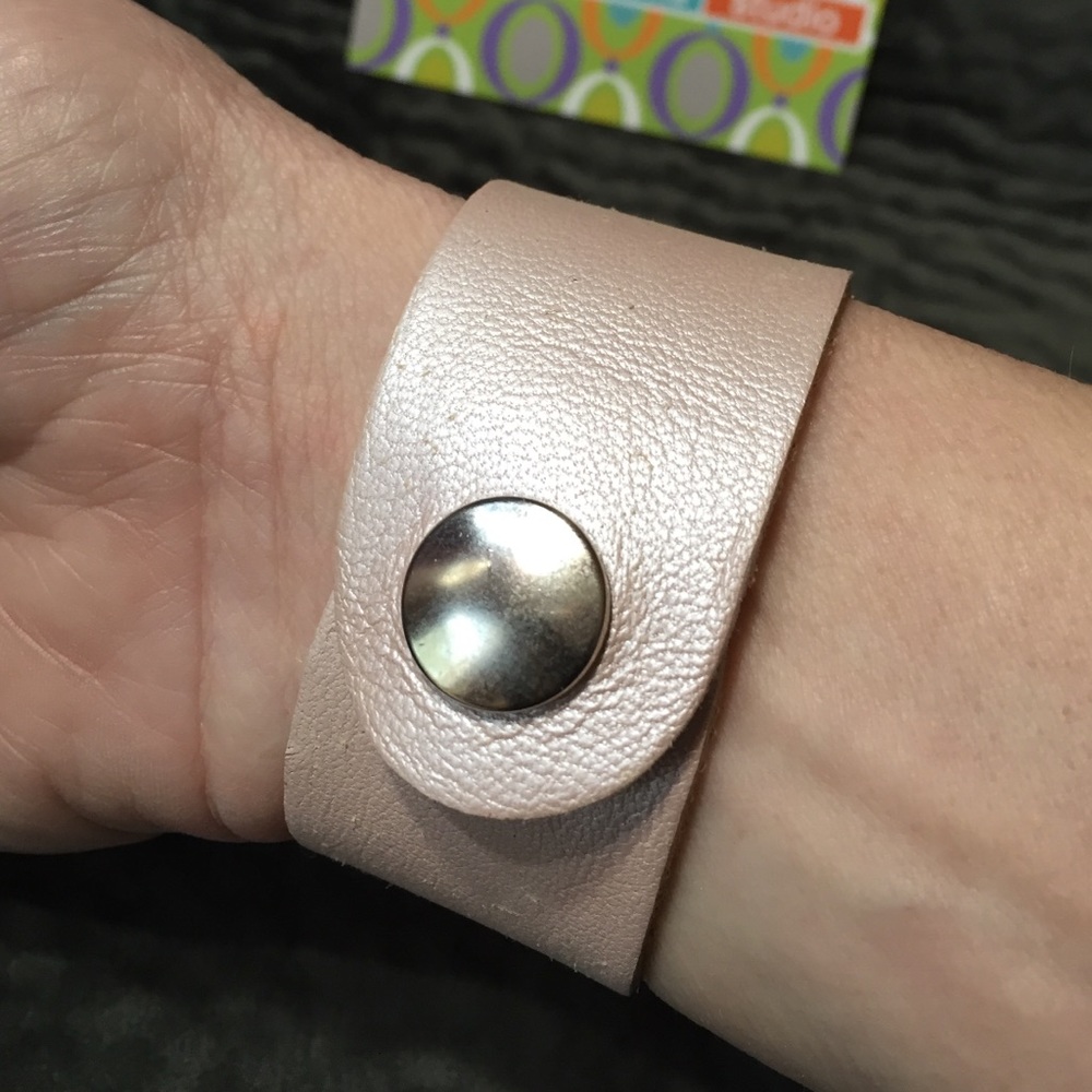 Rachel Abroms Pink Iridescent Leather Bracelet