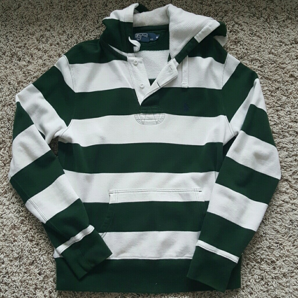 Green and white Polo hoodie