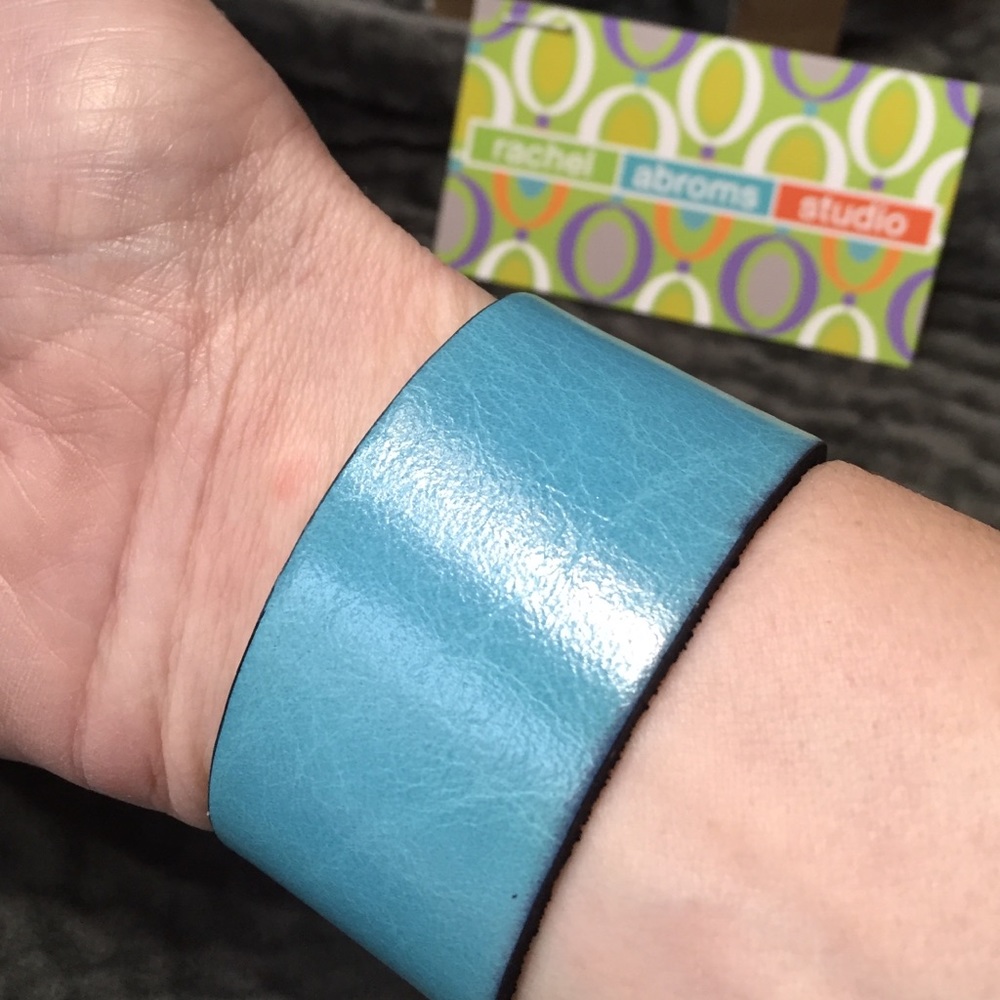 Rachel Abroms Turquoise Leather Snap Bracelet - Picture 2 of 2