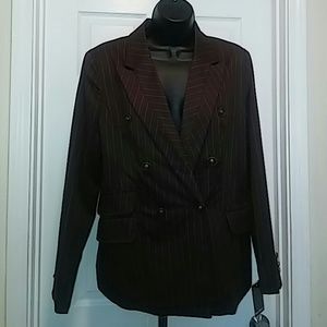 Brown pinstriped blazer nwt