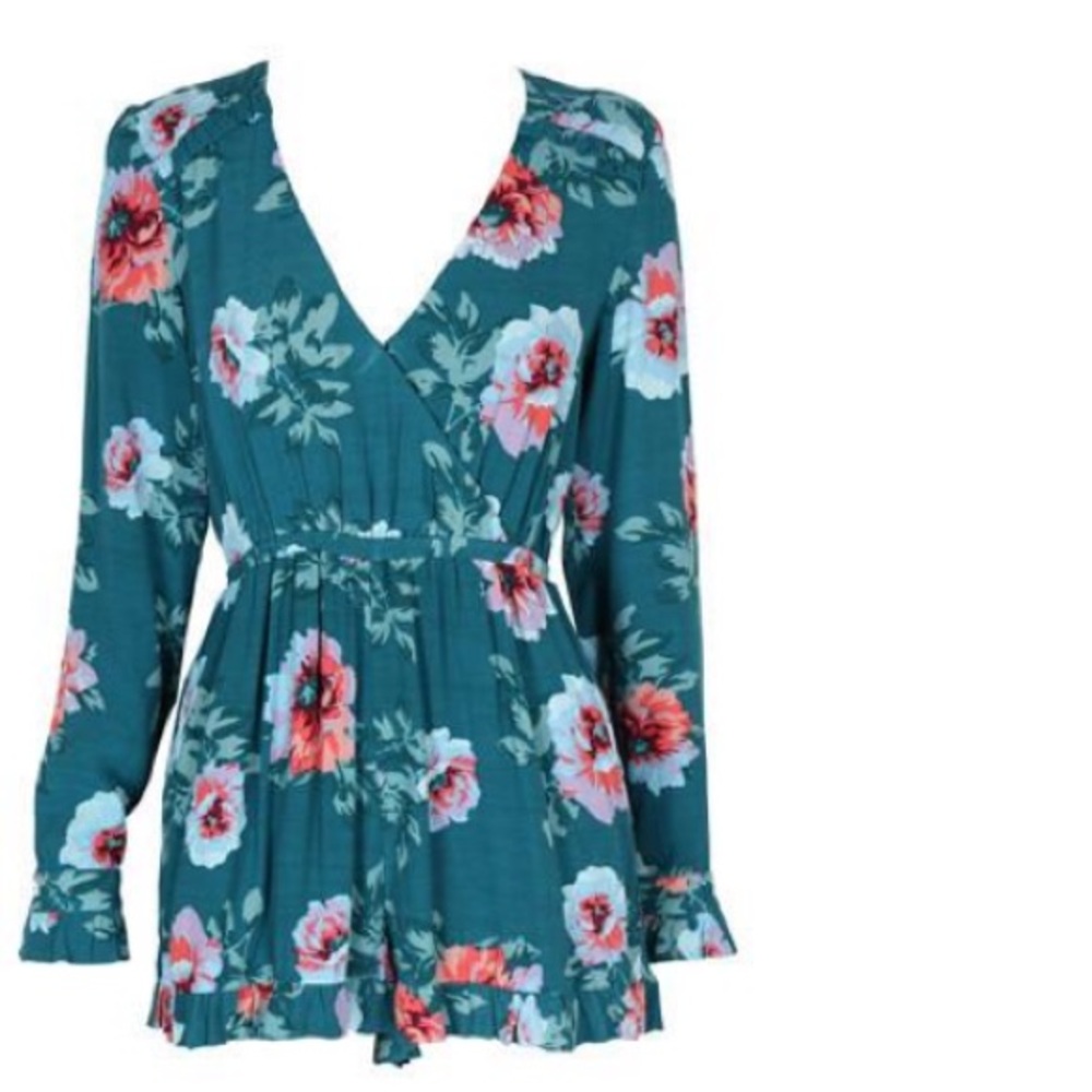 MINK PINK FLORAL LONG SLEEVE ROMPER