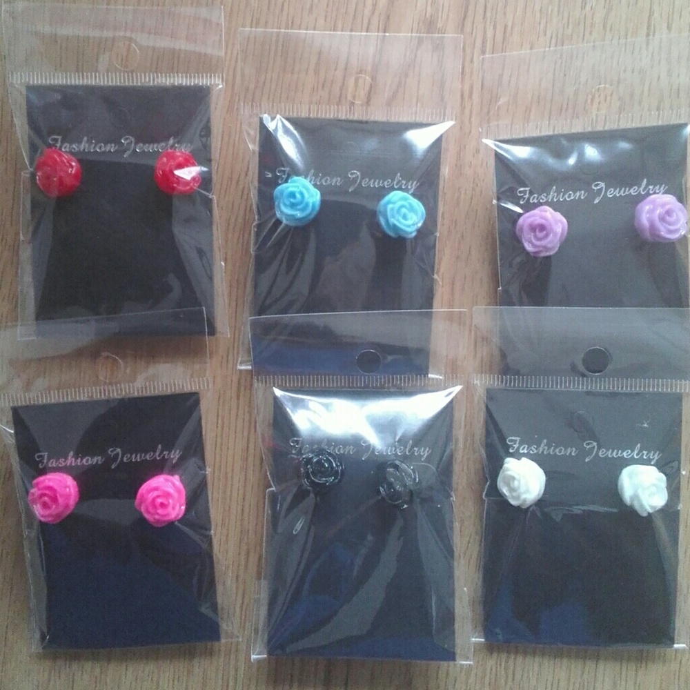 Small Rose Sparkling Stud Earrings(1pair)