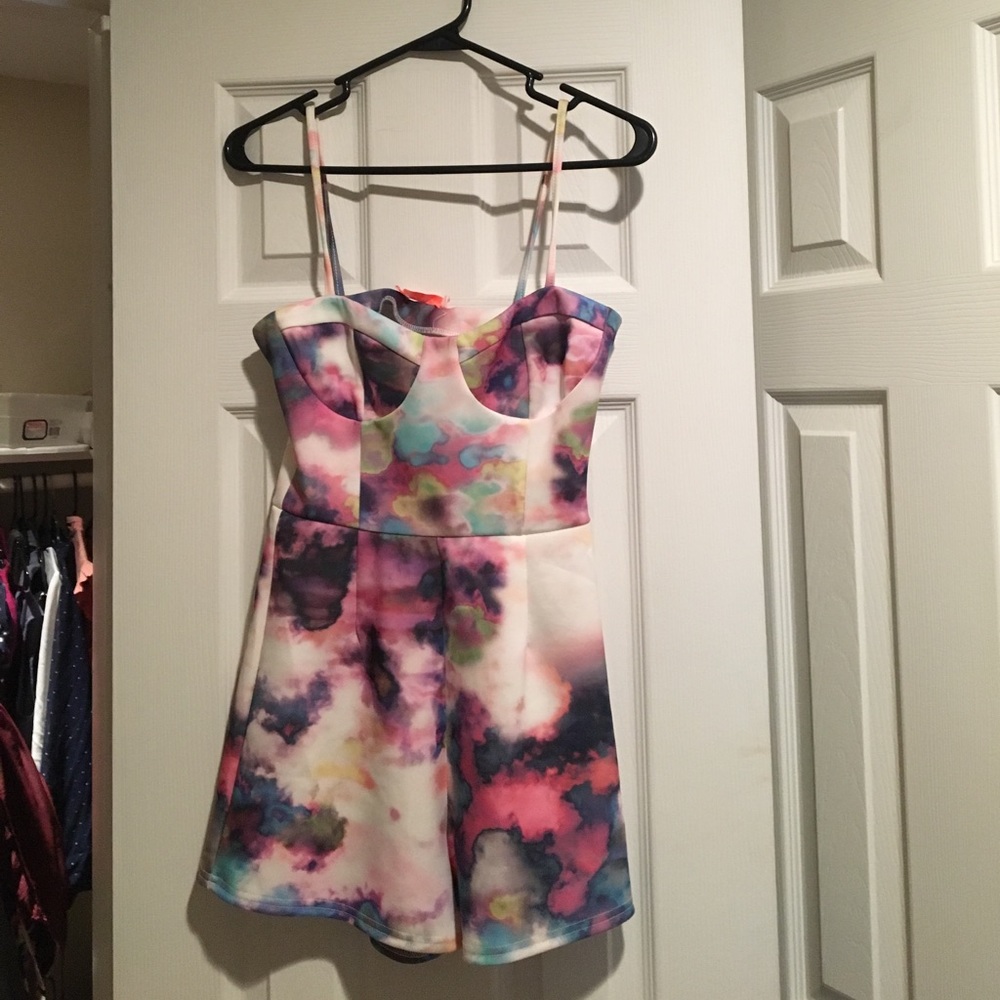 Multi marble printed romper