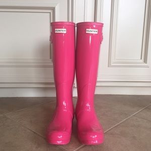 Hot Pink Hunter Rain Boots