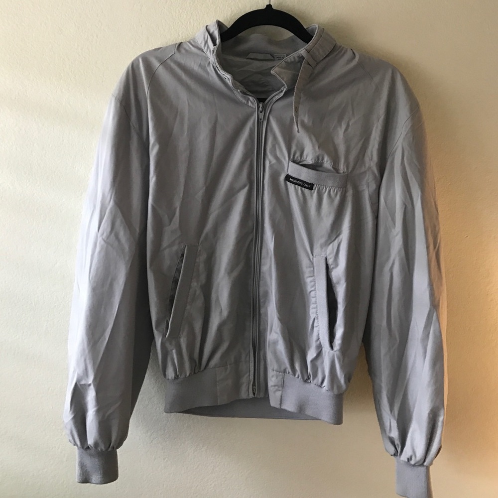 Light gray Members only bomber