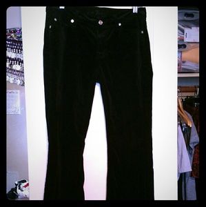 7 for all mankind soft velvet-feel black pants
