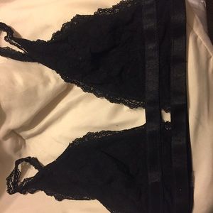 Black lace free people bralette