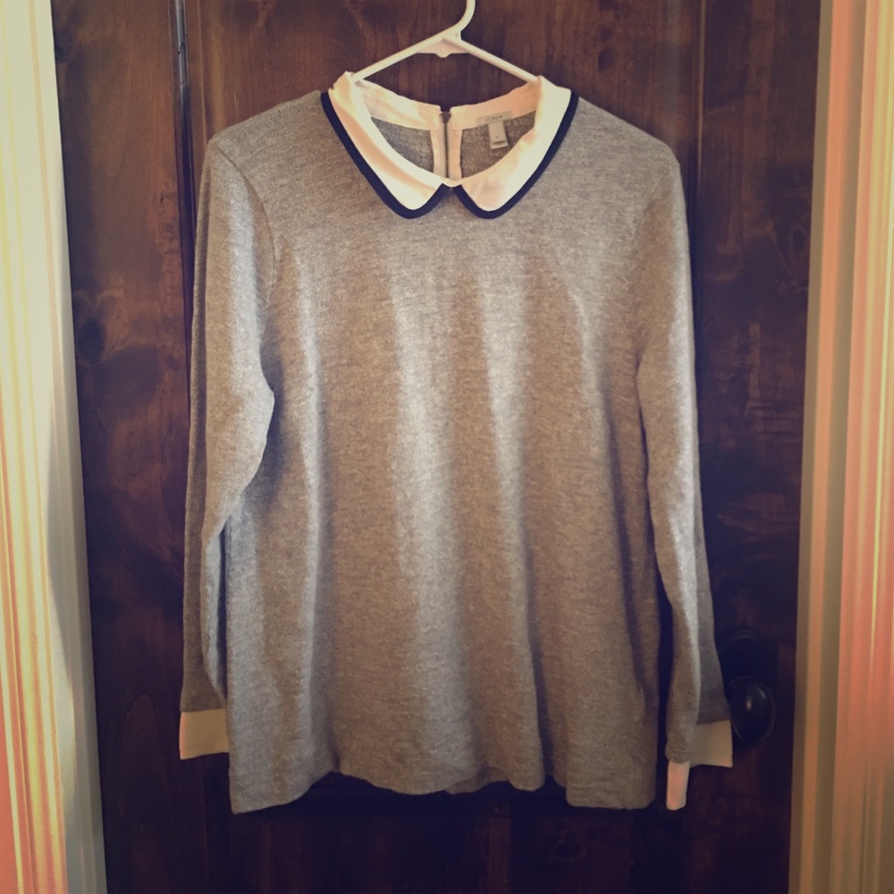 J.Crew Exposed Collar Sweater