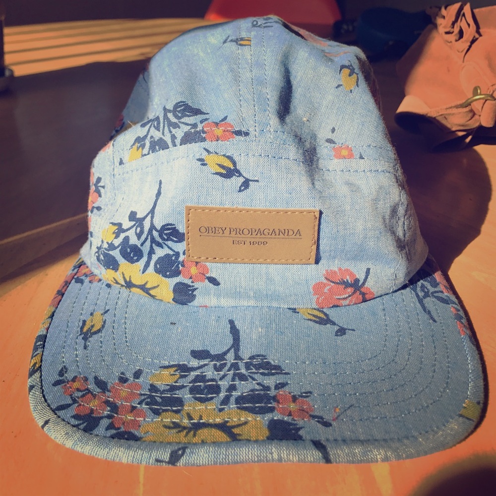Floral Obey Adjustable Hat