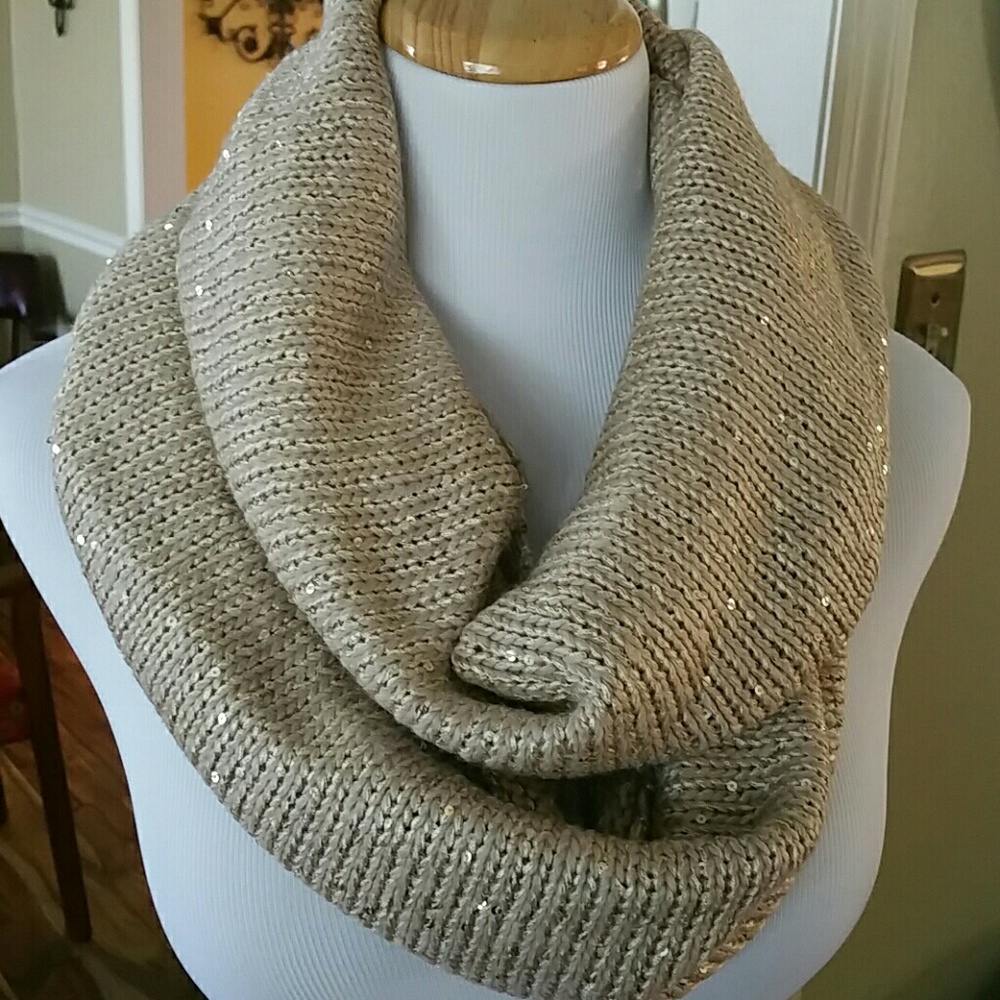 Beige infinity sweater scarf
