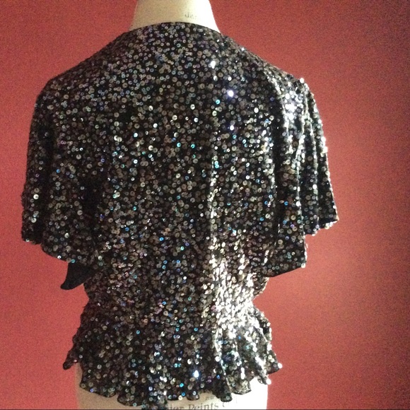Black Sequin Evening Vest - Picture 3 of 6