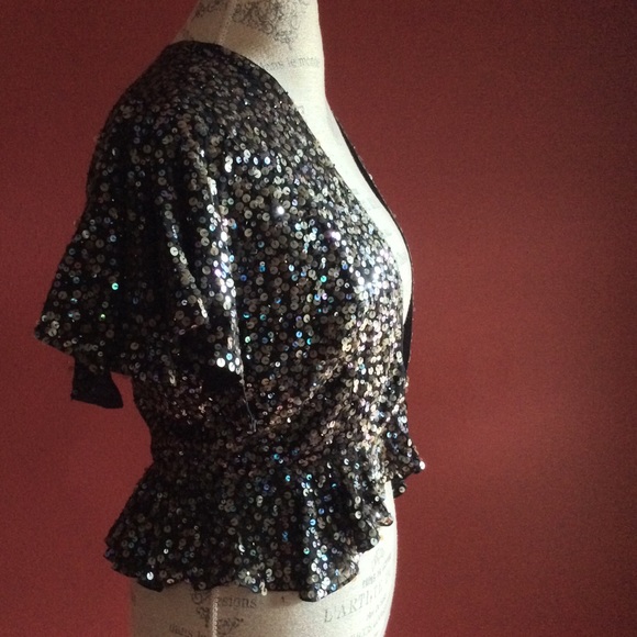 Black Sequin Evening Vest - Picture 5 of 6