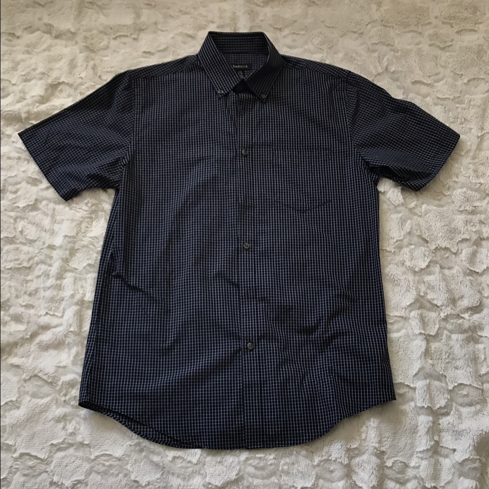 Navy Checkered  Short sleeve Van Heusen Shirt