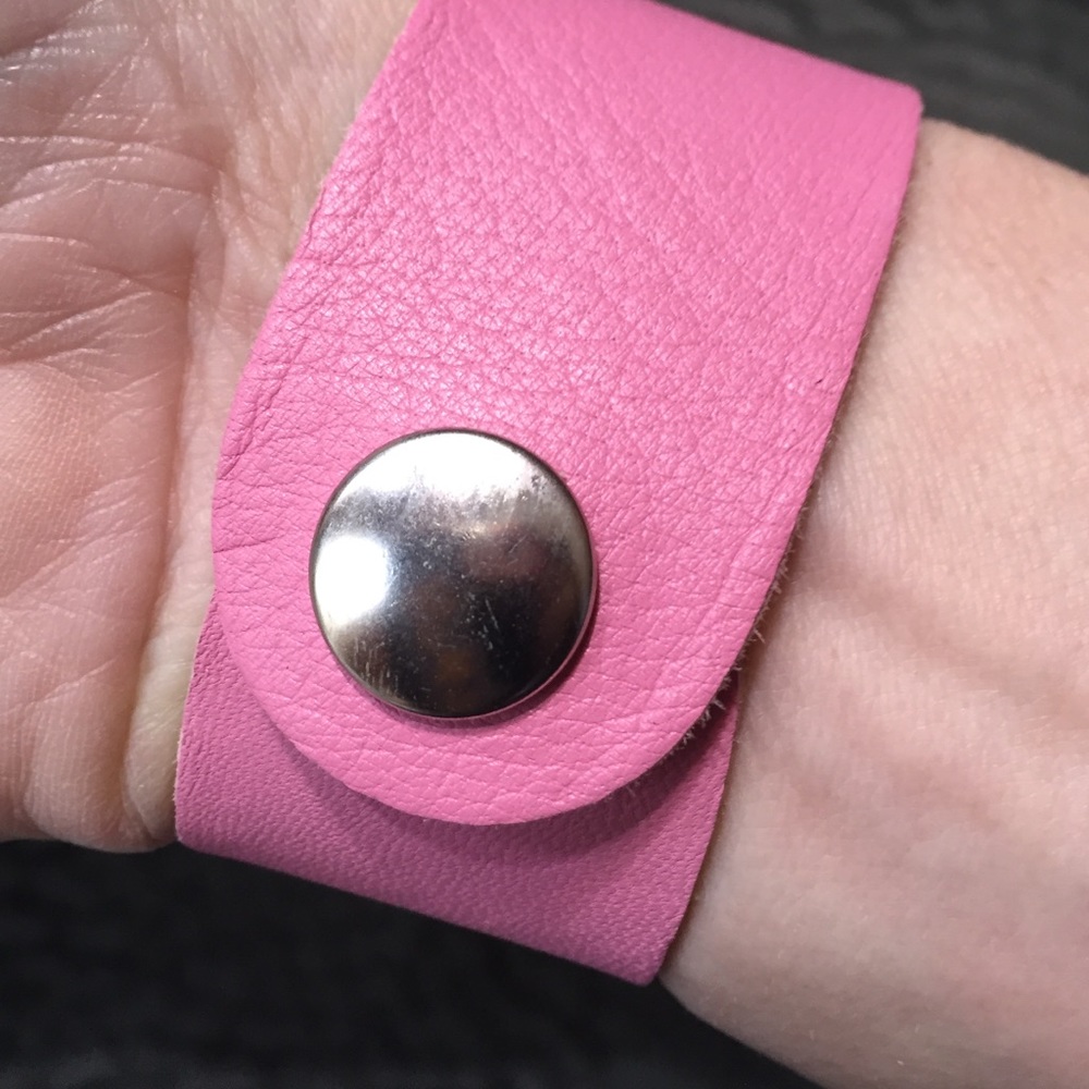 Rachel Abroms Pink Leather Snap Bracelet