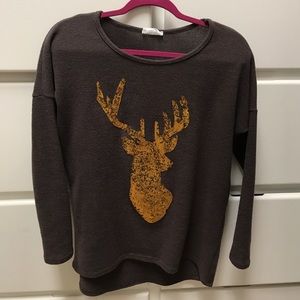Women's sequenced deer sweater
