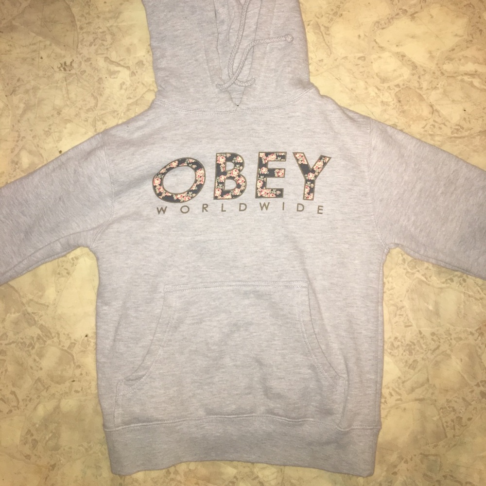 OBEY gray hoodie size XS