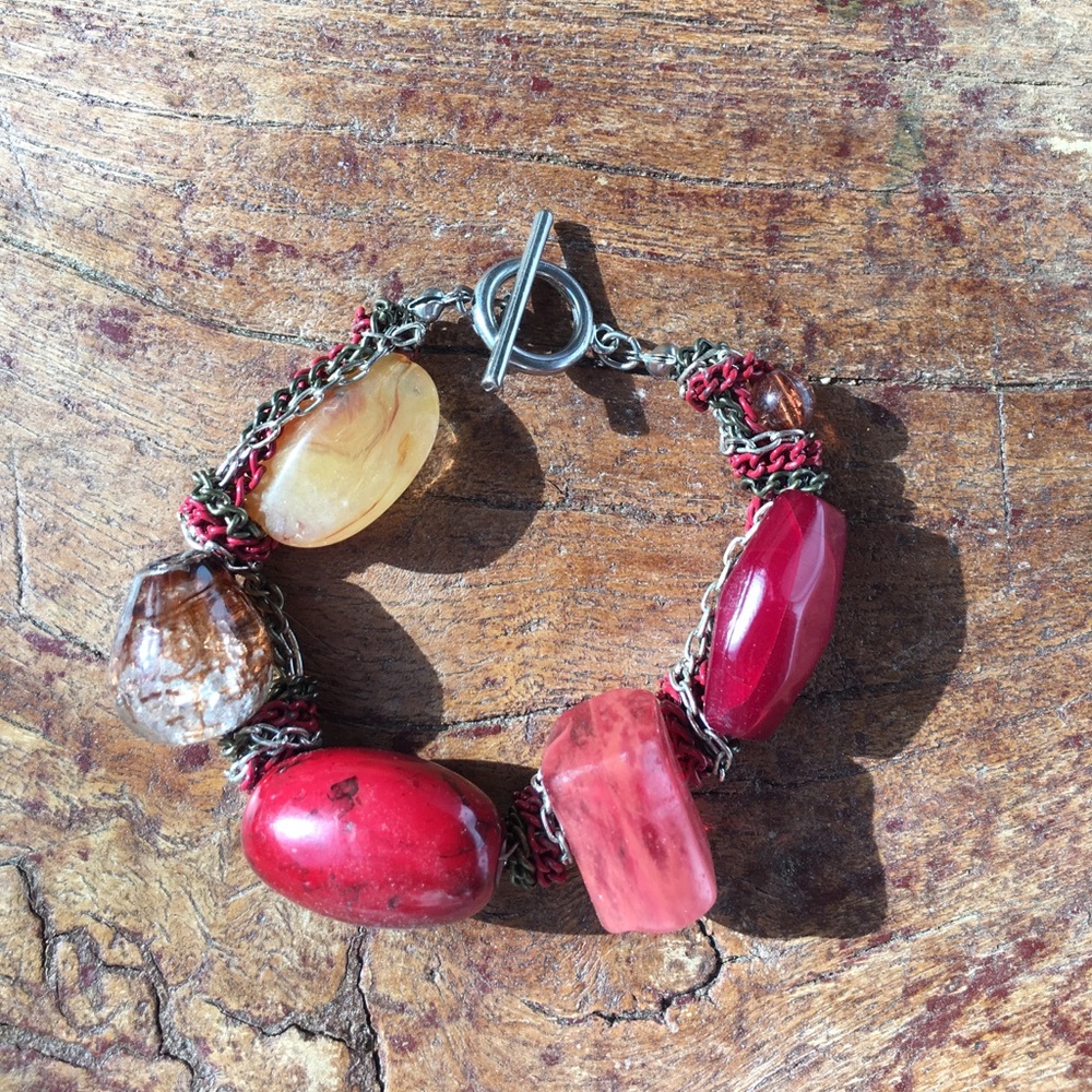 Stone and Chain Toggle Bracelet