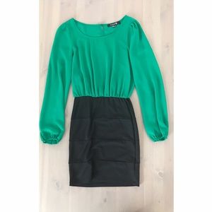 Green and Black Dress