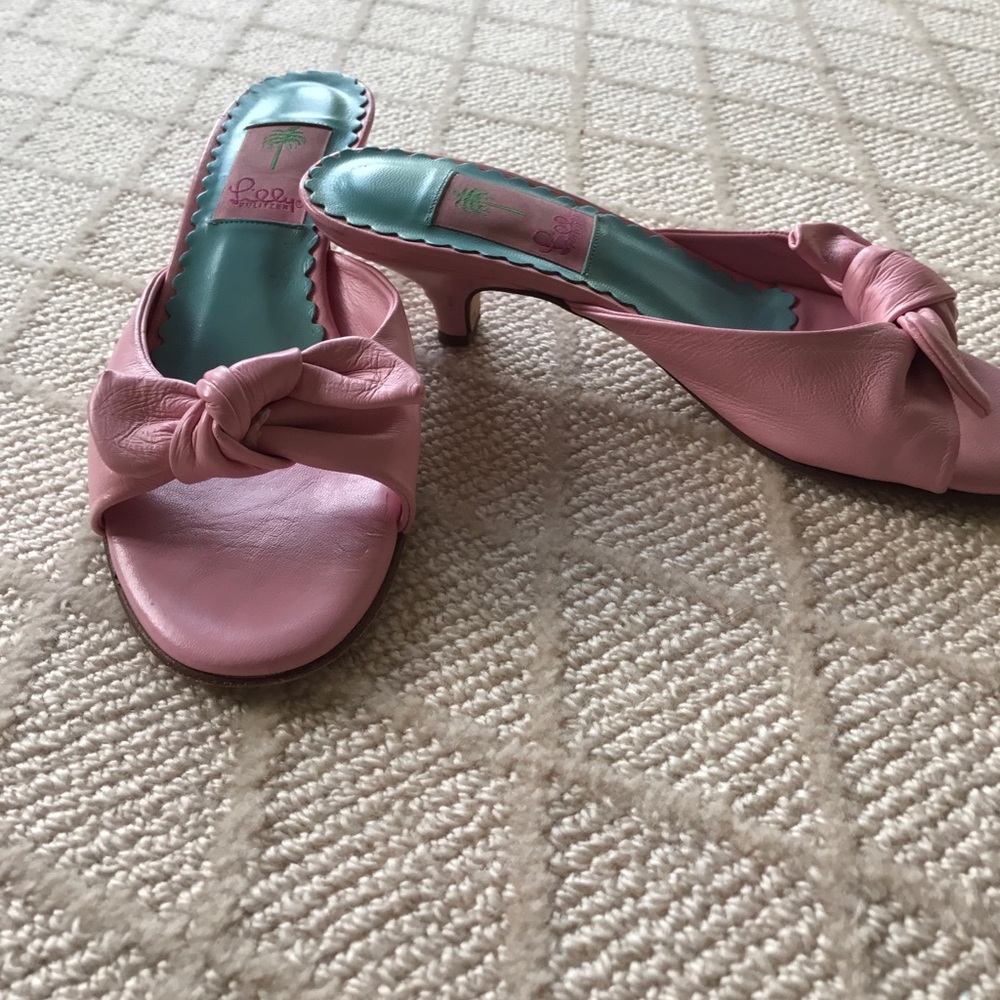 Lilly Pulitzer Pink Slip on Kitten heel