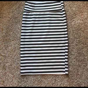 Black and white stripe Lularoe Cassie Skirt