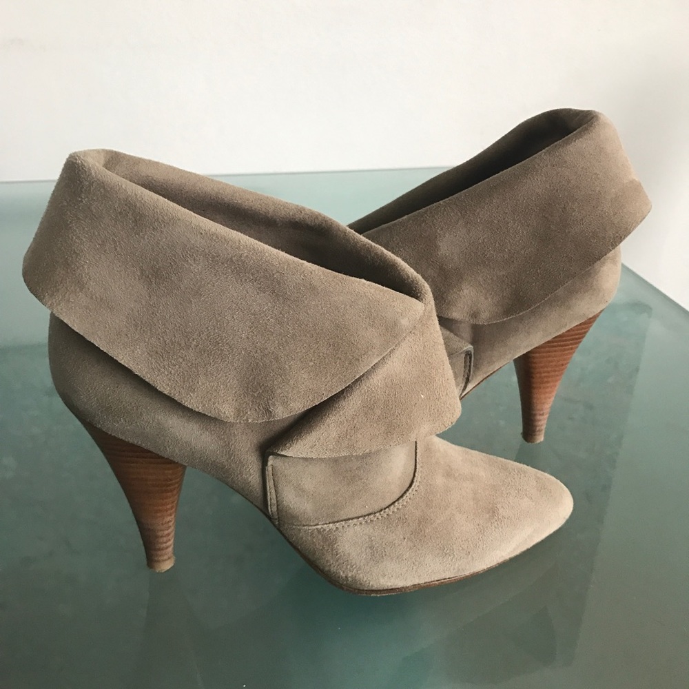 Via Spiga Suede Booties in Stone (grey) Color