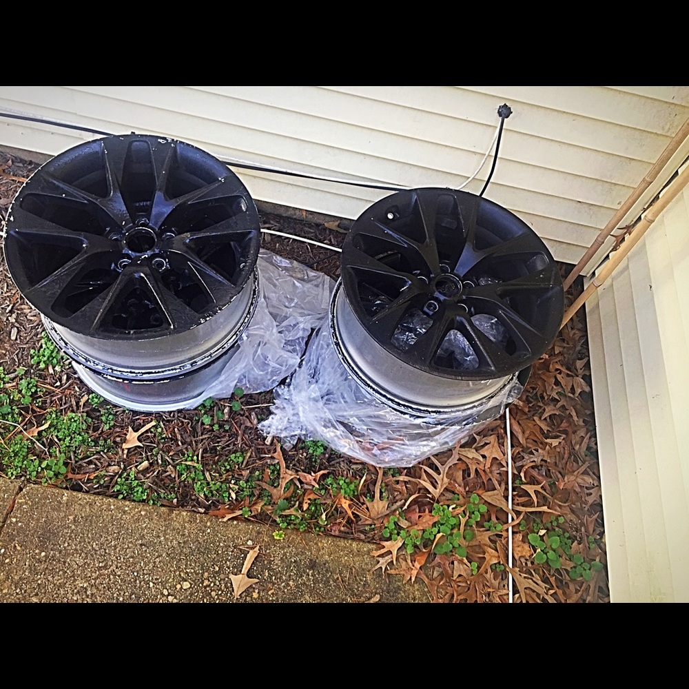 All black steel automotive wheels