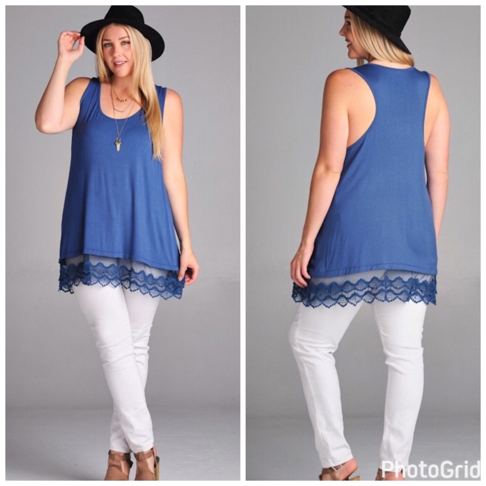 PLUS--Maja Lace Bottom Tank--ONLY ONE 3X LEFT!! - Picture 3 of 4