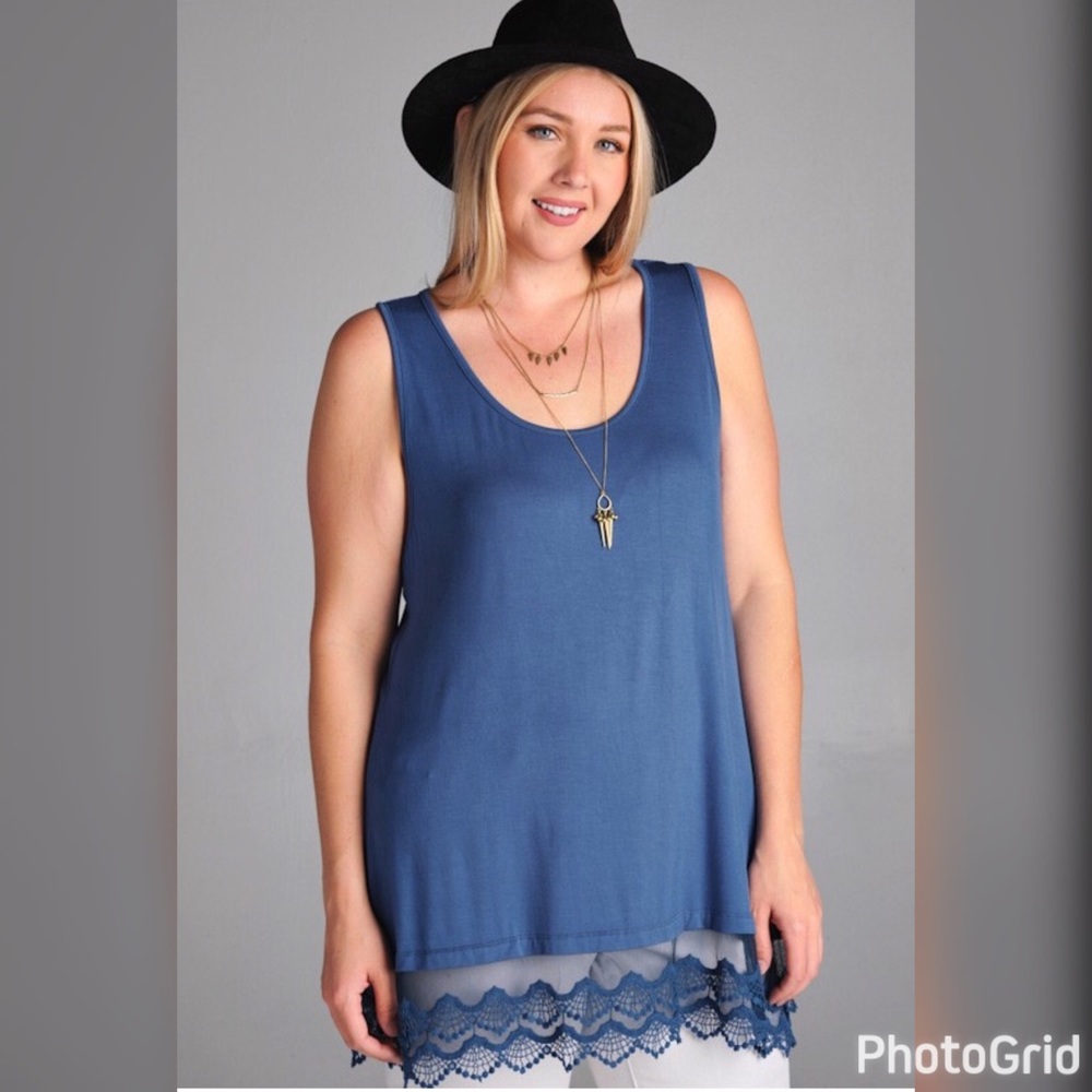 PLUS--Maja Lace Bottom Tank--ONLY ONE 3X LEFT!! - Picture 4 of 4