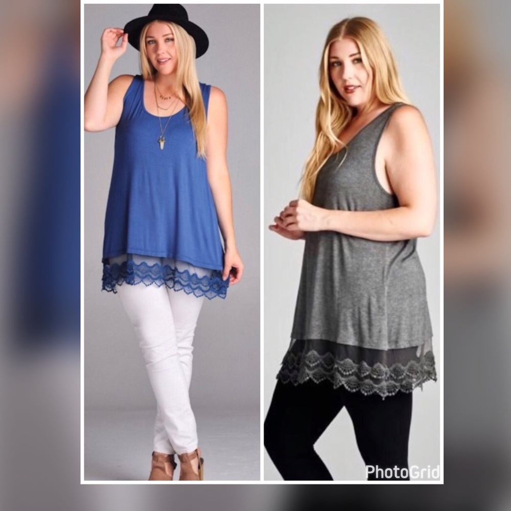 PLUS--Maja Lace Bottom Tank--ONLY ONE 3X LEFT!! - Picture 2 of 4