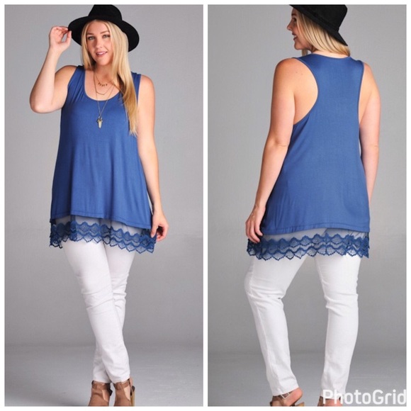 PLUS--Maja Lace Bottom Tank--ONLY ONE 3X LEFT!! - Picture 3 of 4