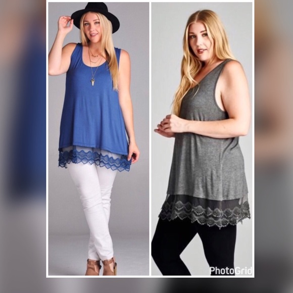 PLUS--Maja Lace Bottom Tank--ONLY ONE 3X LEFT!! - Picture 2 of 4