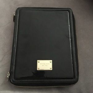 Michael KORS black patent leather iPad Case