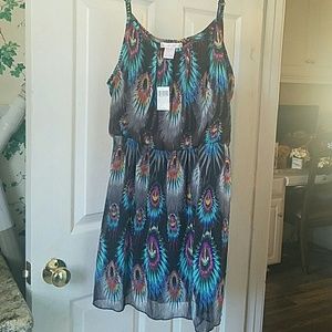 Peacock print dress