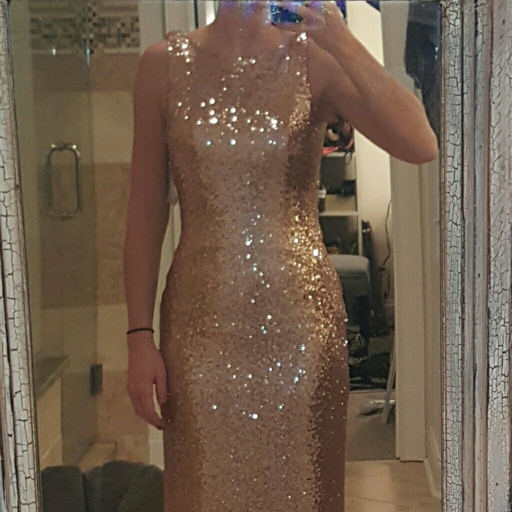 Floor length Rose Gold Gown