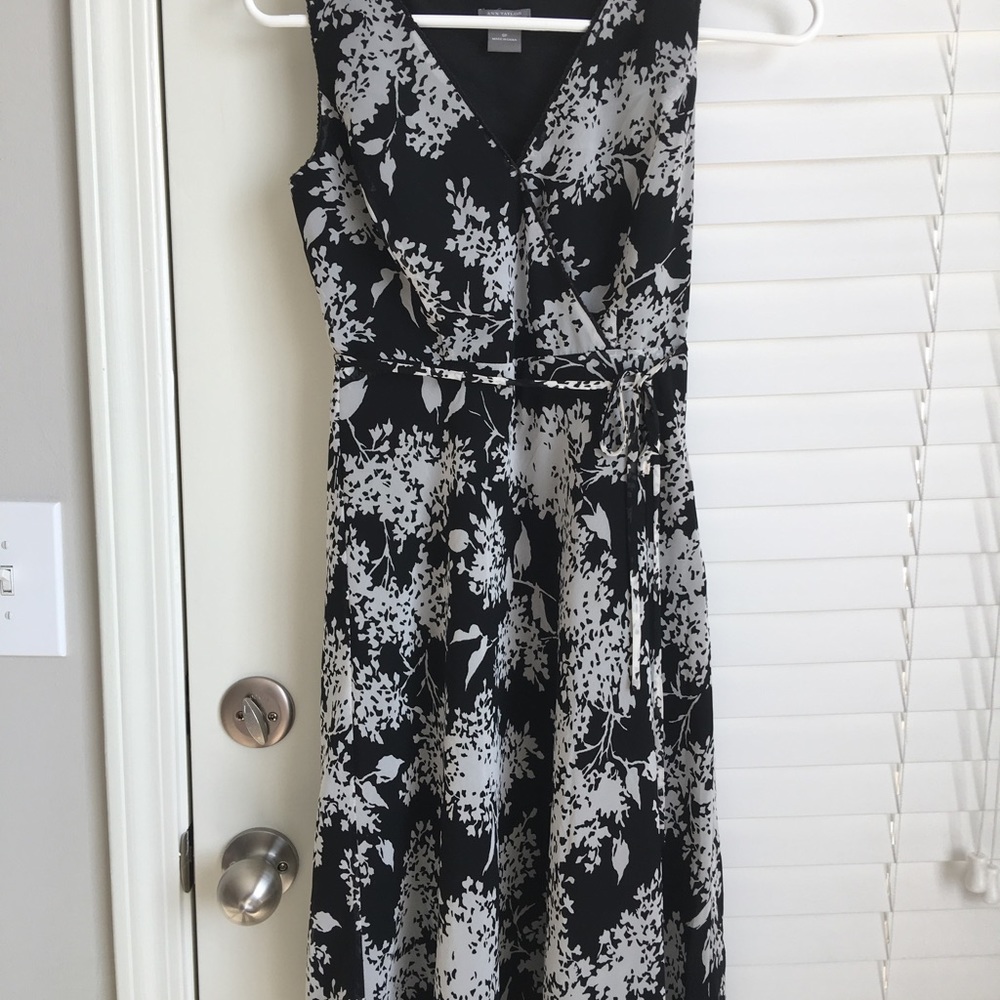 Ann Taylor Black and grey floral dress