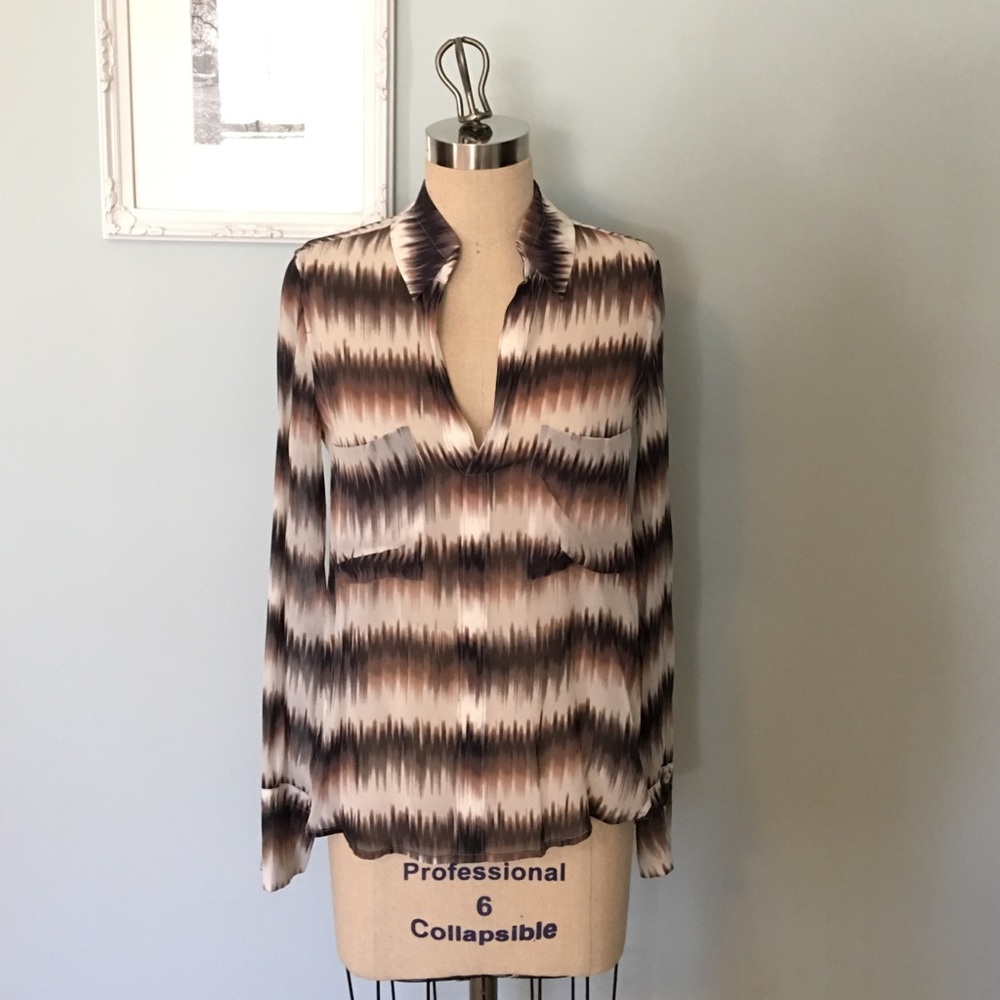 BCBG printed chiffon blouse