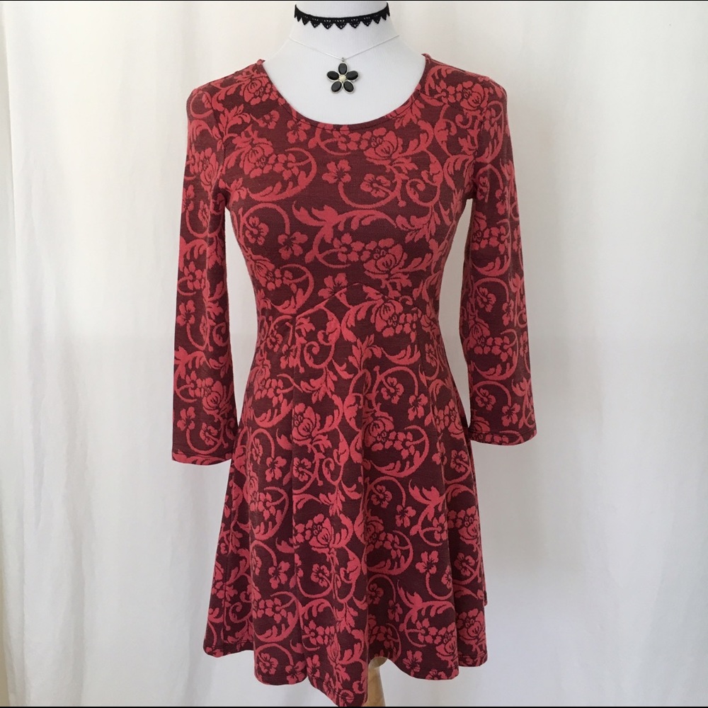Derek Heart Skater Dress, Coral