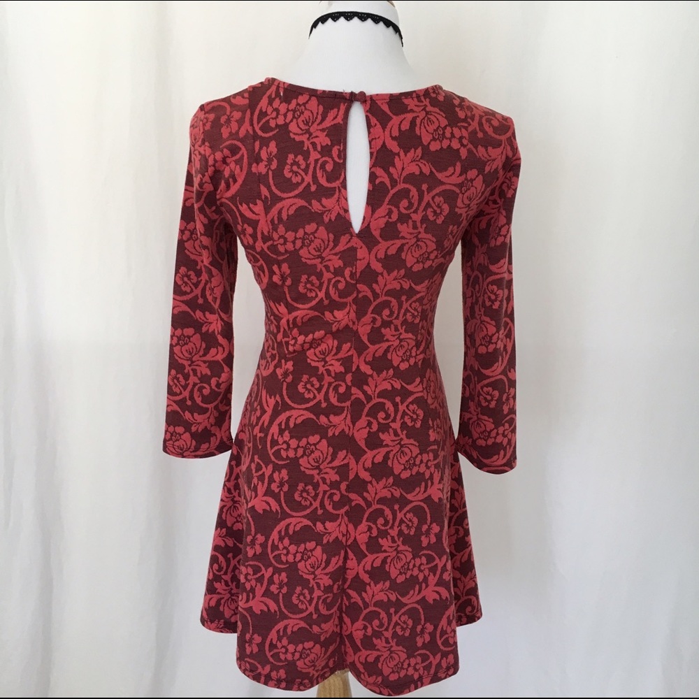 Derek Heart Skater Dress, Coral - Picture 3 of 6