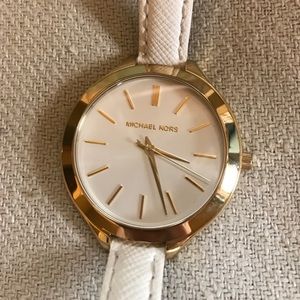 White leather Michael kors watch