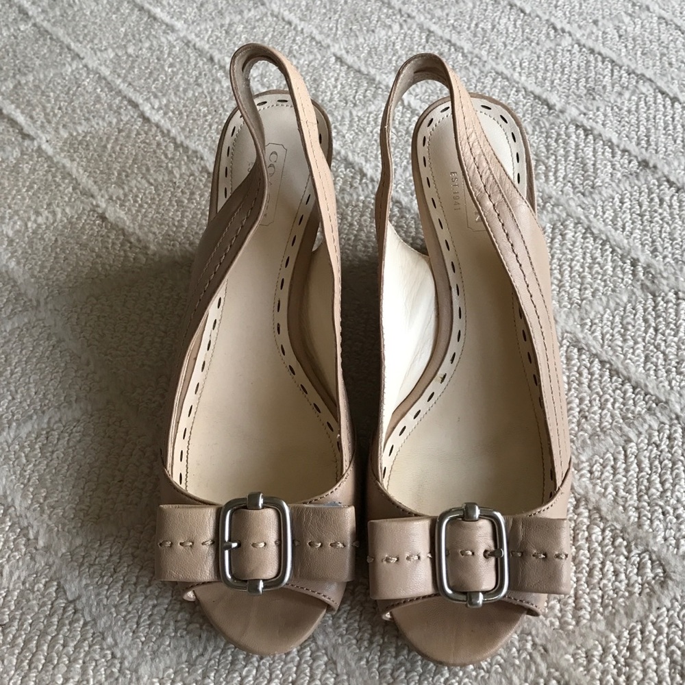 Coach soft leather wedge heel