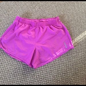 Purple reebok running shorts