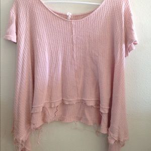 Free people thermal pink top